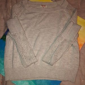 Sweater Meshed Sleeved Crop Top